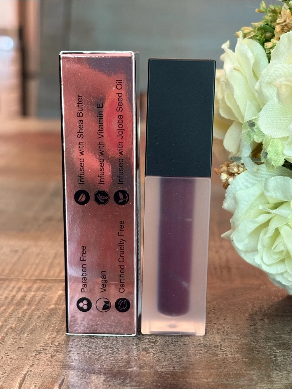 New REALHER Matte LIQUID LIPSTICK in I AM A GODDESS {Dark Plum}